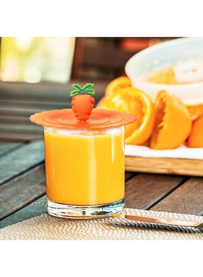 غطاء واحد قابل لإعادة الاستخدام من السيليكون، مقاوم للغبار، مزين بأشكال فواكه لطيفة، مناسب للأكواب والأكواب الزجاجية، مصنوع من السيليكون الآمن غذائيًا لحماية المشروبات في المنزل والمطبخ. - Image 1